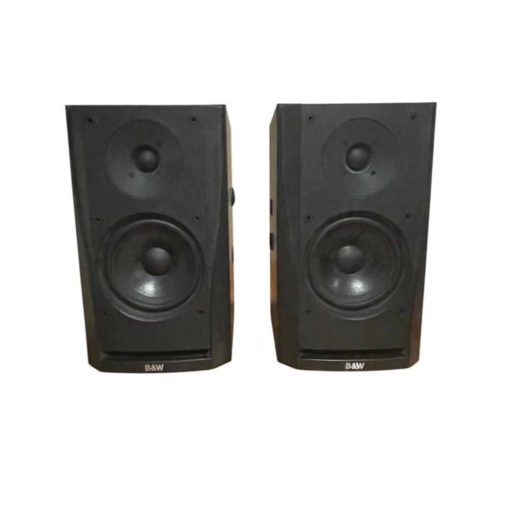 B&W DM302 Bookshelf Speakers Monitors- One Woofer Has Small Tear, Functional